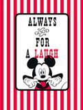 Disney Komar Disney muurschildering Mickey Mouse Laugh kinderkamer, babykamer, decoratie, kunstdruk, 30x40cm, zonder lijst, WB039-30x40