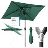 Sekey Aluminum Parasol, 210 × 140 cm, parasol, rechthoekig, voor balkon, tuin en terras, zonwering UV 50+
