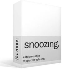 Snoozing Katoen-satijn Topper Hoeslaken - 150x200 cm - Wit