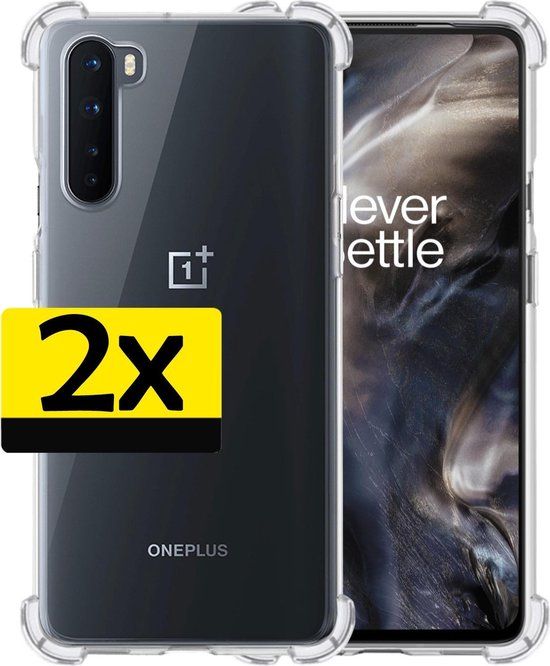 LUQ Shockproof Case for OnePlus Nord - Transparent - 2 Pieces