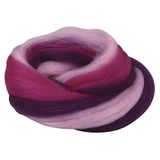 Rayher Hobby Merino wollen kam, meerkleurig, 50 g, lint, fijn 21 mic, 100% scheerwol om te vilten