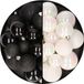 Decoris Kaemingk B.V. Kerstballen 60x stuks - mix parelmoer wit/zwart - 4-5-6 cm - kunststof - kerstversiering