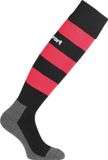 Uhlsport Team Pro Essential Stripe Voetbalkousen - Zwart / Rood | Maat: 37-40
