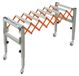Bande transporteuse avec table à rouleaux - Table d'entrée et de sortie réglable - Flexible et extensible - 4 roulettes pivotantes avec frein - Capacité de charge 50 kg - Argent/Orange