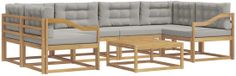 vidaXL - Salon d'angle - 6 places assises - Blanc et gris clair