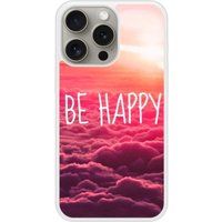 Apple Bedrukt siliconen hoesje compatibel met iPhone 15 Pro Be Happy nuage