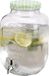 Excellent Houseware Drankdispenser/limonadetap - met tapje - glas - 4 liter - groen/wit geblokte dop - 15 x 26 cm