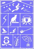 Trademark Herbruikbaar schmink stencil heks - Paars