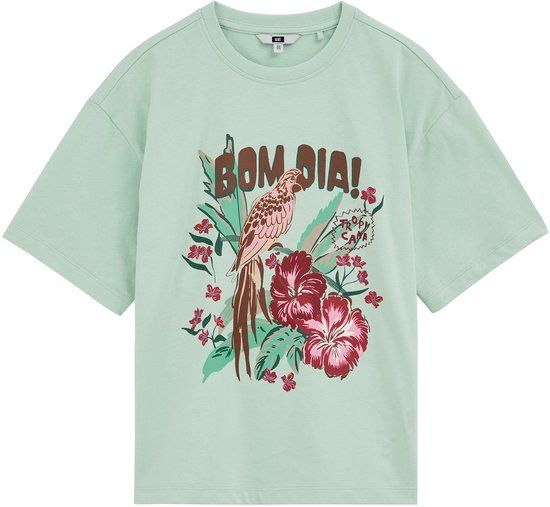 WE Fashion Meisjes T-shirt met printopdruk mintgroen