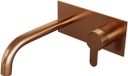 Brauer Copper Edition Inbouw Wastafelmengkraan met Gebogen Uitloop en Afdekplaat Model D1 Koper Geborsteld PVD