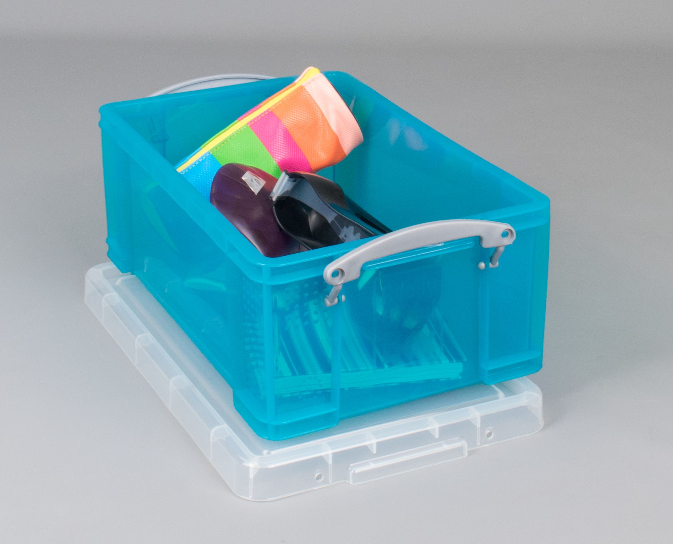 Really Useful Box 9 liter transparant helblauw