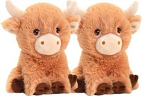 Keel Toys Pluche Koe Met Hoorns Knuffeldier - Bruin - 18 cm