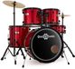 Gear4music BDK-1 Fullsize Beginnersdrumstel, Rood