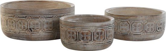 DKD Home Decor Middenstuk - Wit - Hout - 30.5 x 30.5 x 12.7 cm