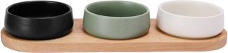 Cosy & Trendy Serveerplank bamboe - met 3x luxe schaaltjes - 31 x 11 cm