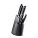 PW Paul Wirths Eclipse Messenblok uitgerust | 5-delige messenset | broodmes, koksmes, hammes, universeel mes, spickmes | zwart | extreem scherp lemmet | 37 x 23,5 x 9,5 cm