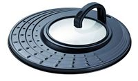 Schulte-Ufer Nebra Universele spatdeksel met handvat van kunststof in de kleur zwart, geschikt voor 20 cm, 24 cm, 26 cm, 28 cm, 6936