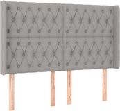 vidaXL Hoofdbord - Stof - Lichtgrijs - 147x16x118/128 cm