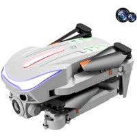 SZSMART K109 Opvouwbare Minidrone met 4K Dubbele Camera, Ademlicht, 2 Batterijen, 12 Min Levensduur, Grijs