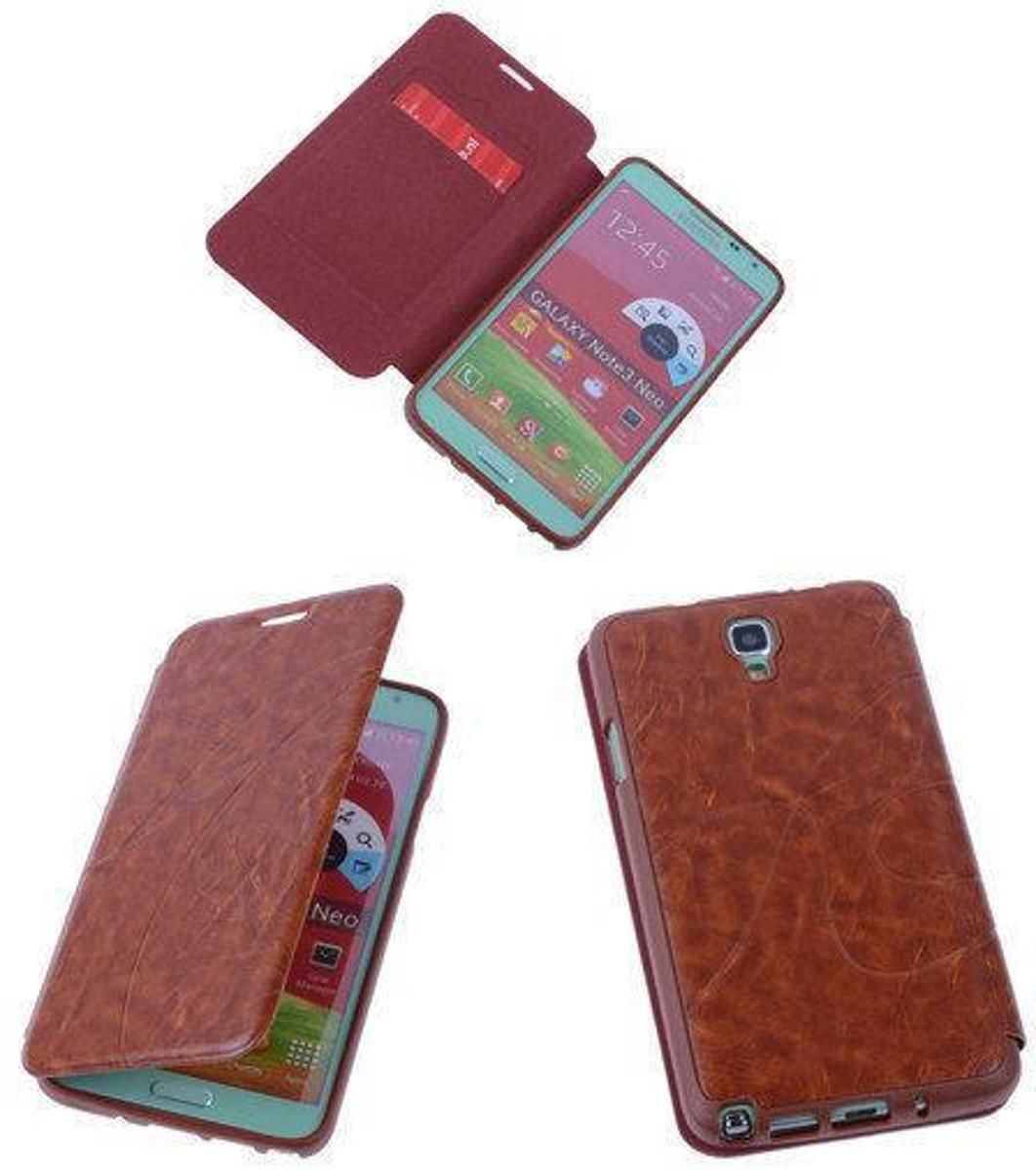 Best Cases Bruin TPU Book Case Flip Cover Motief Samsung Galaxy Note 3 Neo