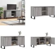 vidaXL meuble TV, bois traité, gris chêne Sonoma, 104x35x50 cm