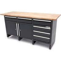Merkloos / Sans marque HBM 171 cm Werkbank met 6 Laden 2 Deuren en Massief Houten Werkblad