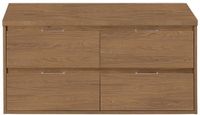 BES LED Porto Badmeubelset 120 cm - 4 Laden Honey - Wastafelbovenblad Honey