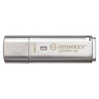 Kingston IronKey Locker+ 50 - USB-stick - 64GB - Zilver