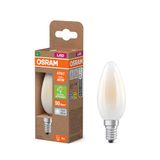 OSRAM Energy Class LED-lamp in klassieke mini-kaarsvorm, 2,2 W / 470 lm, EEK A, koud wit licht (4000 K), CRI 80, gemaakt van mat loodvrij glas, E14 fitting, IP20, 35 mm DM, 6 stuks