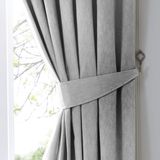 Fusion Dijon paar gordijnbinders, polyester, zilver