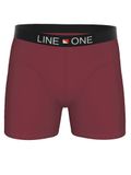 Line One Boxershorts pour homme en coton rouge foncé