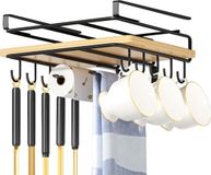 Merkloos Organiseur de planche à découper - Support d'étagère de cuisine - Rangement de cuisine - Montage sous meuble - 8,3 x 28,1 x 8,3 cm - Noir
