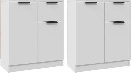 vidaXL Dressoir Wit Bewerkt Hout 60x30x70 cm