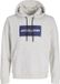 JACK & JONES JJCOLE PRINT SWEAT HOOD UNB Pull M Blanc Mélangé Homme