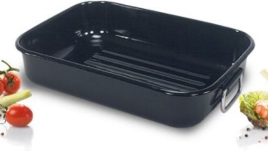 Karl Kruger Grill en braadpan pan, 38 x 27 x 7 cm, roestvrij staal, zwart