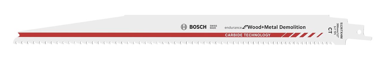 Bosch S 1267 XHM Reciprozaagblad - 300 x 6TPI - Hout/Metaal for Wood and Metal Carbide Technology