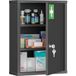 Mobliva Armoire murale avec serrure, armoire murale en acier à 3 niveaux, 40 x 15 x 53,5 cm, noire