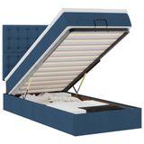 vidaXL Bed met Matras en LED's - Blauw - Stof - 90x200 cm