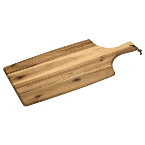 Kesper 28198 snij- en serveerplank 55 x 25 van acaciahout met handvat en lus/snijplank