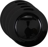 Othmar Decorations Bv Assiettes de Noël - D33 cm - noir - set 4x pièces - rond - plastique