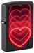 Zippo Stormaansteker, harten, matzwart, blacklight, hervulbaar, herbruikbaar, windbestendig design, cadeaudoos, gemaakt in de VS