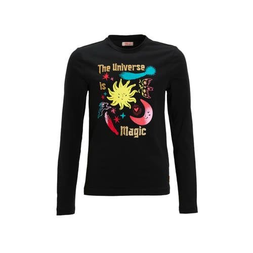 Orange Stars longsleeve met printopdruk zwart