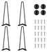 Pieds de meuble, set de 4 - Pieds hairpin, 40,64 cm - 2 tiges - Fer - Capacité de charge 100 kg - Incluant vis et protections de sol