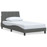 VidaXL Bedframe zonder matras "Hanko" stof donkergrijs 140x190 cm