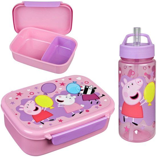 4KidsOnly Peppa Pig Lunchset; Lunchbox en Drinkfles