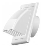 Grid Deksel Beluchter Zwaartekracht Luik (Leidingen 125 mm) Wit Externe Ventilatieafdekking