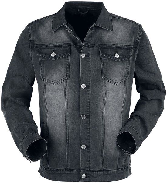 Black Premium by EMP Donkergrijs jack met borstzakken en knopenband - Heren - S