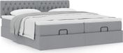 Prolenta Maison Exclusive - Ottoman bedframe met matras, lichtgrijs, 160x200 cm, textiel