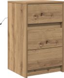 vidaXL Nachtkastje Artisan Eiken 38 x 34 x 61 cm Bewerkt hout
