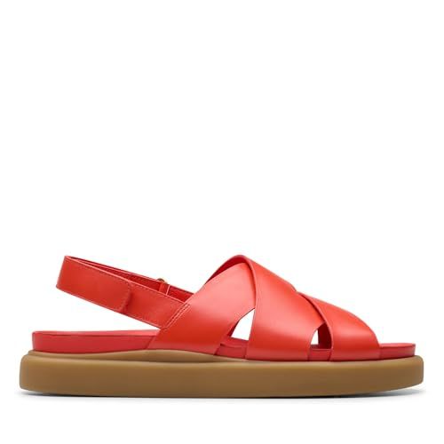 Clarks Aristella Sun Womens Bright Red Lea, 5.5